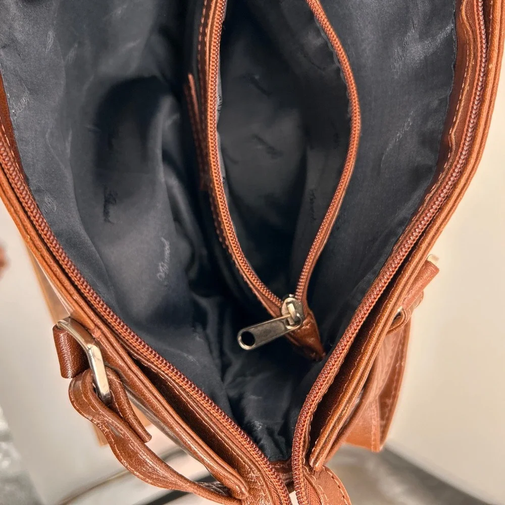 Ashwood Brown Genuine Leather Shoulder Tote Bag Silver Hardware Cognac